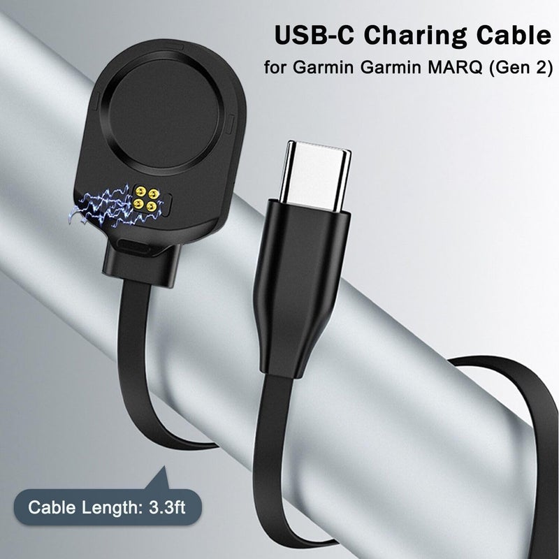 Azonee USB-C Charging Cable for Garmin MARQ Gen 2, Magnetic Charger Dock Compatible with Garmin MARQ Adventurer/MARQ Athlete/MARQ Aviato/MARQ Captain/MARQ Golfer (Gen 2)-3.3FT/1M - Image 2