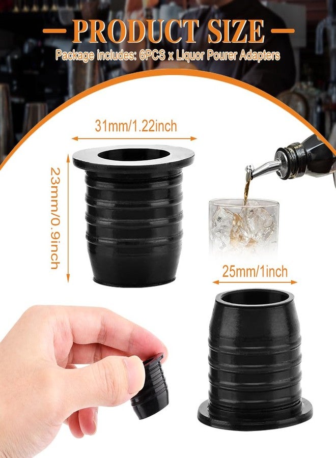 Ranjaner ٦ قطع من محولات صب المشروبات الكحولية، محول صب المشروبات الكحولية مقاس ١ بوصة/٢٥ مم لزجاجات زيت الزيتون الكبيرة وزجاجات المشروبات الكحولية، يحول فوهة صب المشروبات الكحولية أو الزيت إلى فوهة صب كبيرة. - Image 2
