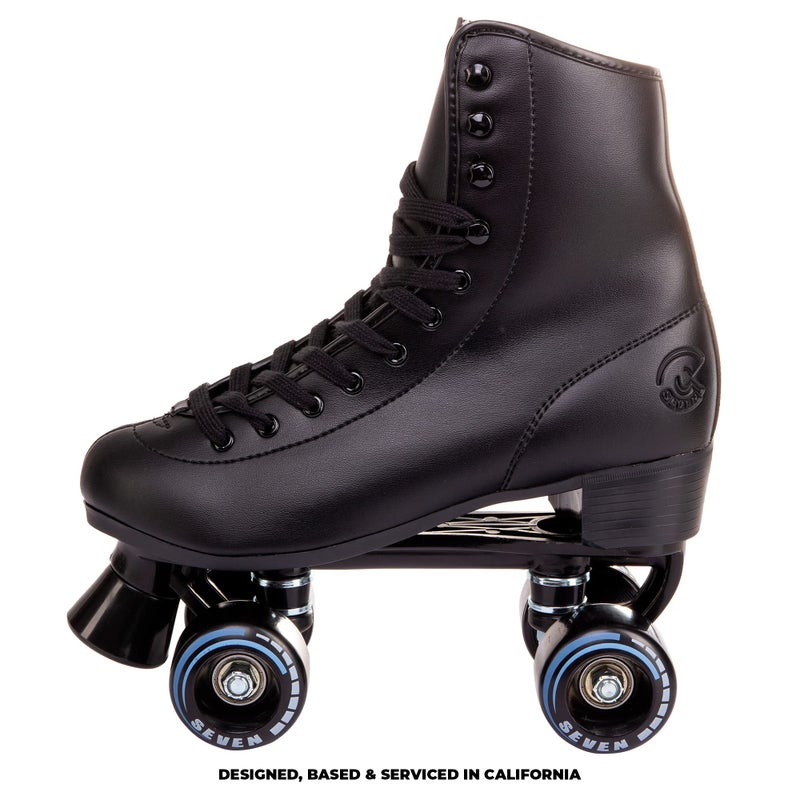 C SEVEN C7skates Quad Roller Skates | Retro Design (Black, Women's 7 / Youth 6 / Men's 6) - Image 3