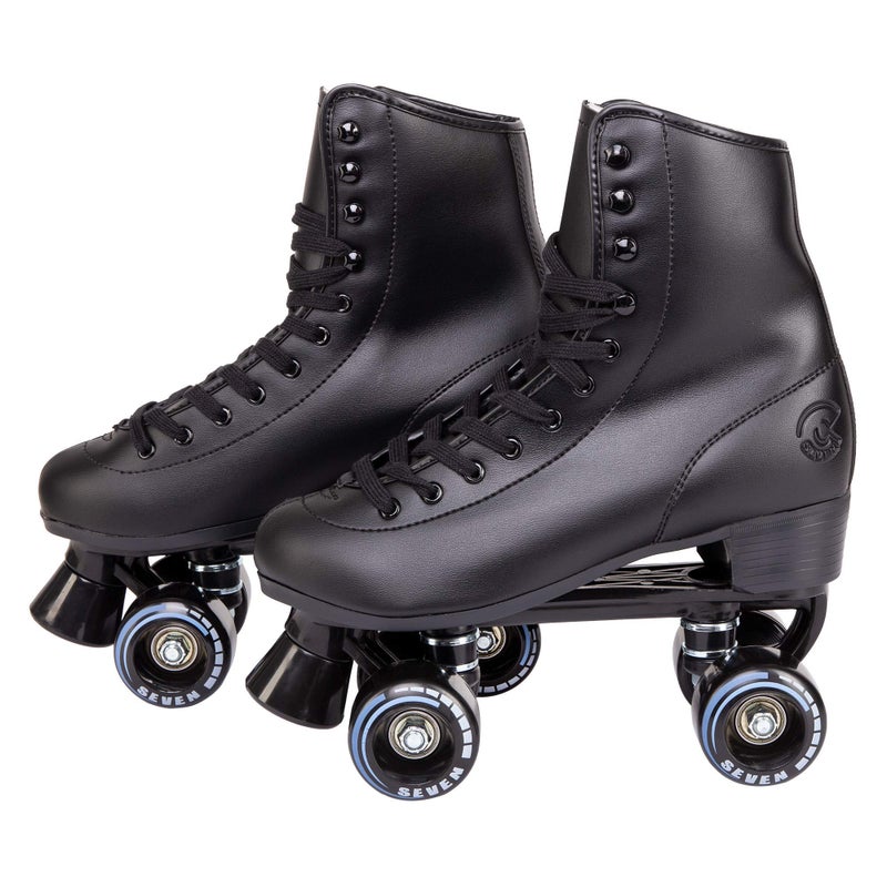 C SEVEN C7skates Quad Roller Skates | Retro Design (Black, Women's 7 / Youth 6 / Men's 6) - Image 1