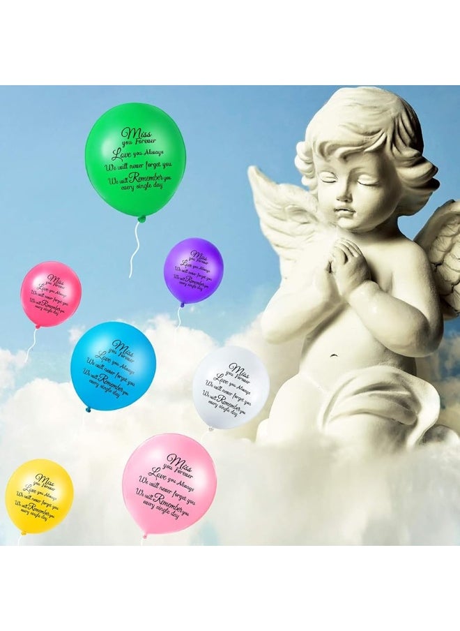 Gejoy - 72 Pieces Colorful Memorial Funeral Balloons Remembrance Biodegradable Balloons for Celebration of Life, Balloon Release, Funeral Decoration - Image 1