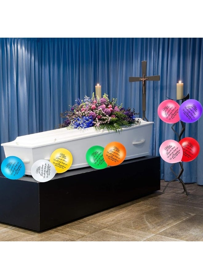 Gejoy - 72 Pieces Colorful Memorial Funeral Balloons Remembrance Biodegradable Balloons for Celebration of Life, Balloon Release, Funeral Decoration - Image 1