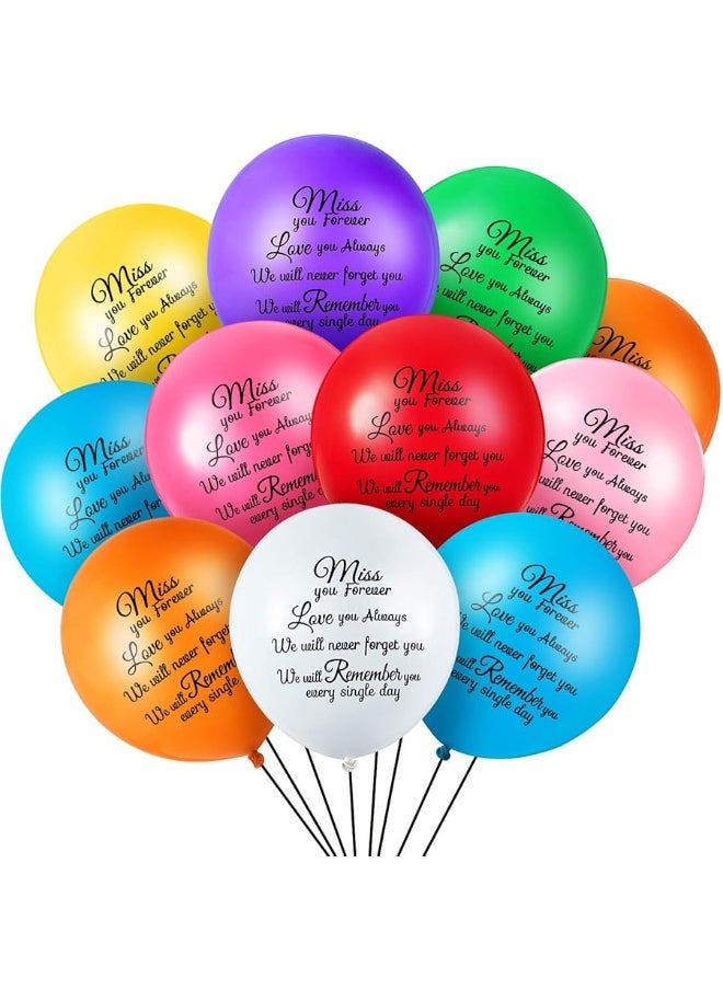 Gejoy - 72 Pieces Colorful Memorial Funeral Balloons Remembrance Biodegradable Balloons for Celebration of Life, Balloon Release, Funeral Decoration - Image 1