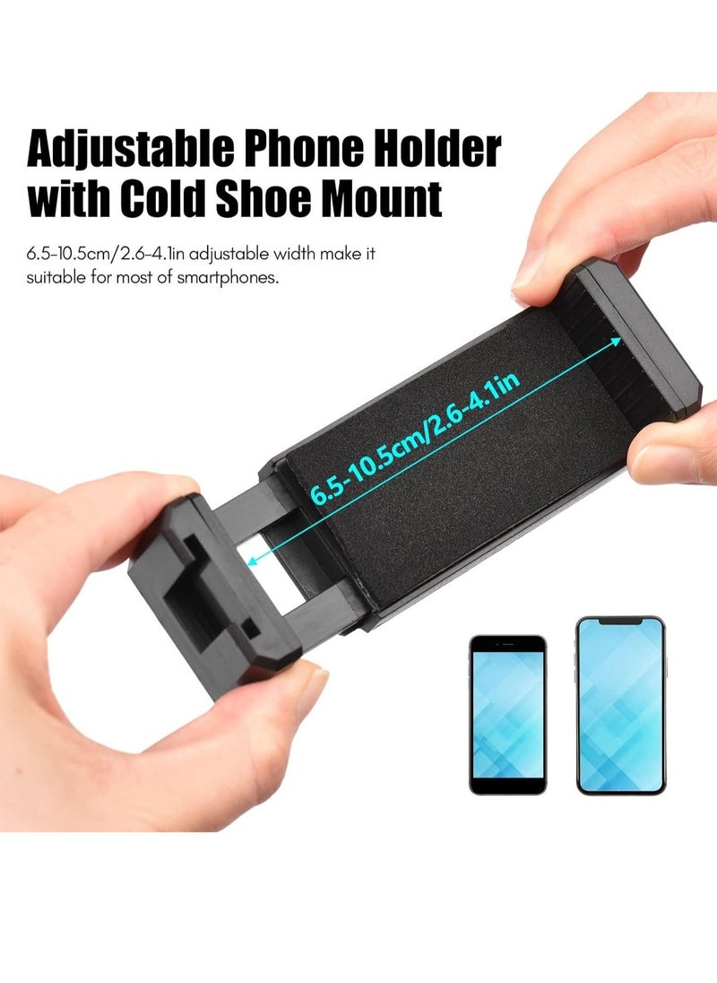 handheld video rig，Universal Video U Grip Handle Handheld Vlog Bracket Stabilizer Kit with LED Video Light Microphone Phone Holder Remoter Shutter for Smartphone Camera Vlogging Video Recording
