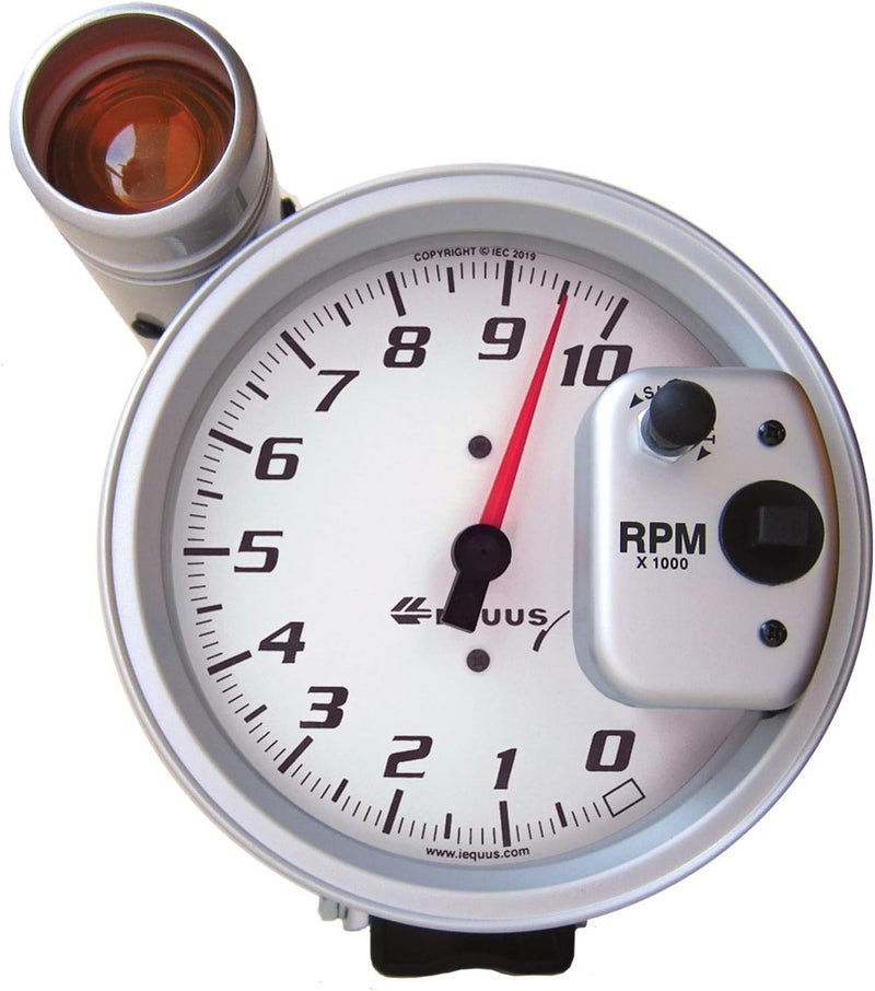 E5080 5" Tachometer 10K RPM White Dial & Shift Light