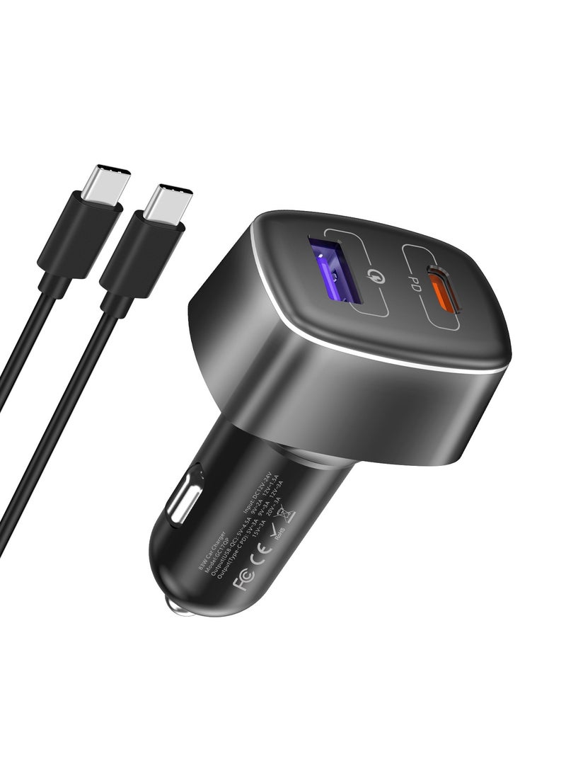 83W Car Charger Supports Fast Charging Black