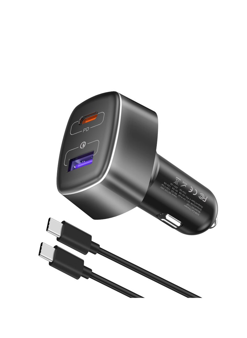 83W Car Charger Supports Fast Charging Black