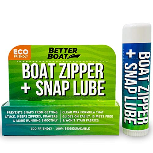 Better Boat Zipper Wax Zip Lube - Marine Grade Zipper Lubricant Stick and Tool for Boat Canvas, Bimini Snaps, Metal Zippers, Jackets, Coolers, Vinyl Panels, Wetsuits, Drysuits - No Oil Mess - Image 1