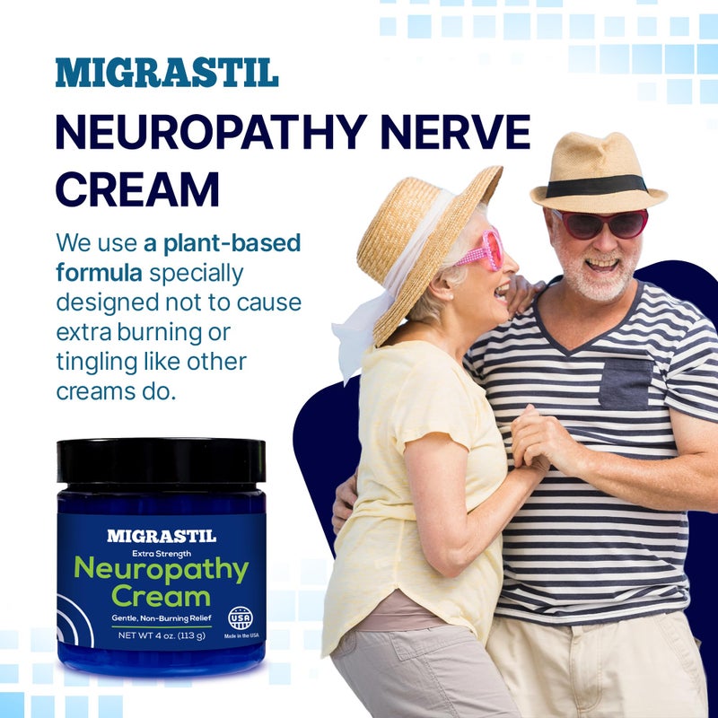 Basic Vigor Migrastil Neuropathy Relief Cream Extra Strength for Feet, Legs, and Hands. Made in The USA. Vegan and Cruelty-Free, Non-Greasy, Gentle, Non-Burning with Cooling Effect (4 oz.) - Image 2