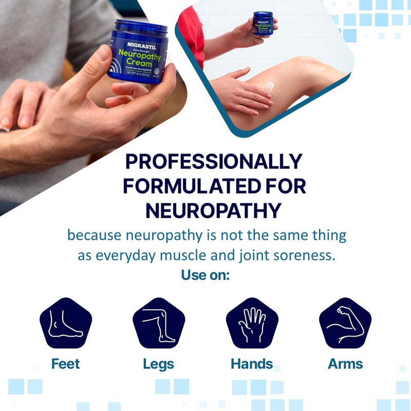 Basic Vigor Migrastil Neuropathy Relief Cream Extra Strength for Feet, Legs, and Hands. Made in The USA. Vegan and Cruelty-Free, Non-Greasy, Gentle, Non-Burning with Cooling Effect (4 oz.) - Image 3