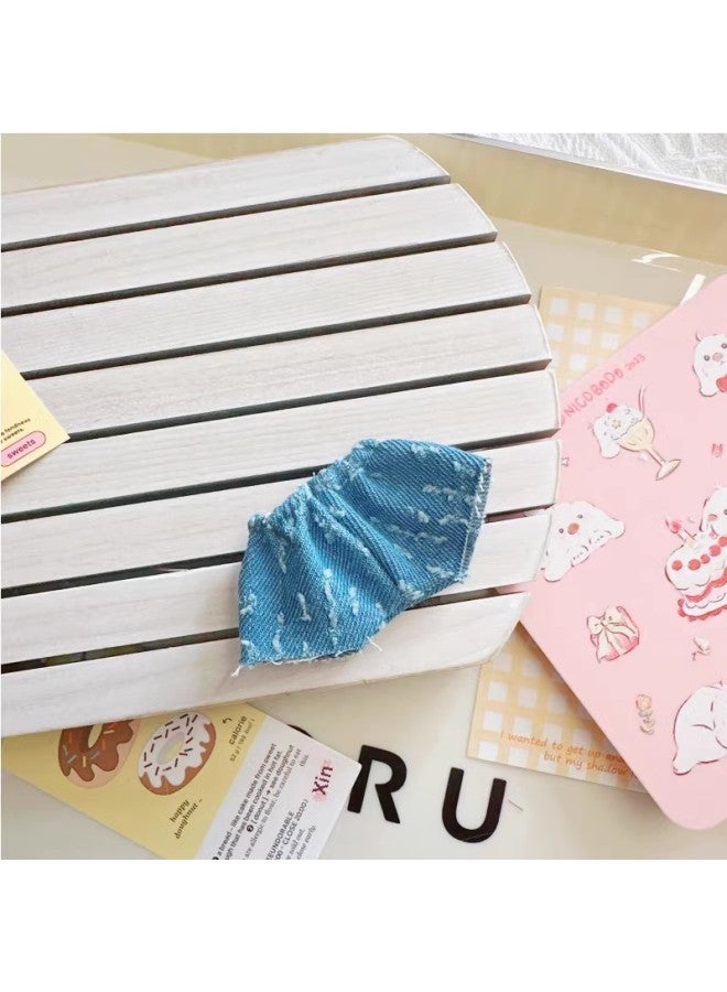 Spot Cotton Doll Clothes 10cm15cm20cm Black Cool Baby Clothes Black And Frost White Sweater Pullover-Specifications:20cm-Color:Wild Jeans Light Blue  - Image 1
