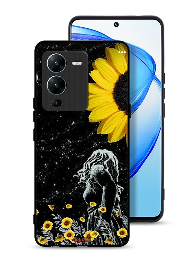 Tolwak Vivo V25 Pro 5G Protective Case Cover Girl Look At Moon Art - Image 1