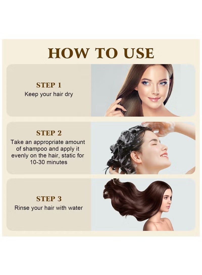 NOVA Hair Dye Shampoo Natural Instant Color for Gray Coverage,Safe, Unisex Formula, For Hair Care 3 in 1, Herbal Ingredients, Keeping Hair Healthy and Shiny (Dark Brown) - Image 4