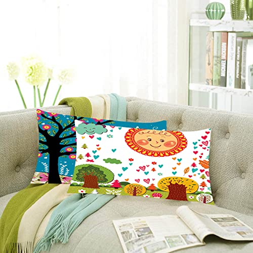 AEROHAVEN™ Set of 2 Multi Colored Decorative Hand Made Rectangular Jute Throw/Pillow Sham Cushion Covers - (12 X 18 inch) - Image 2