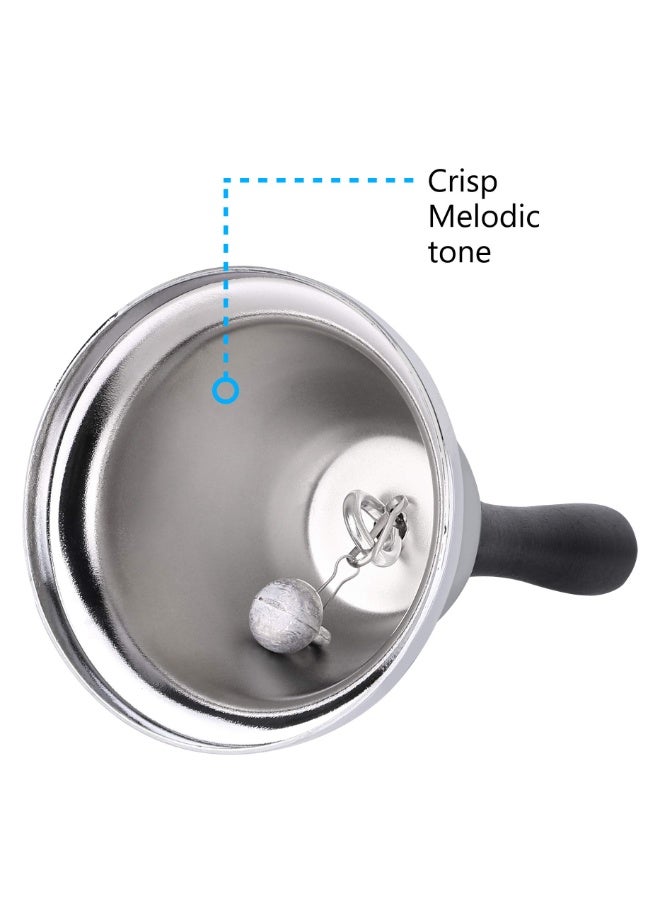 SUNSAR Metal Hand Bells Call Bells, Wooden Handle, for Adults, Kids, Music, Ringing (Silver) - Image 4