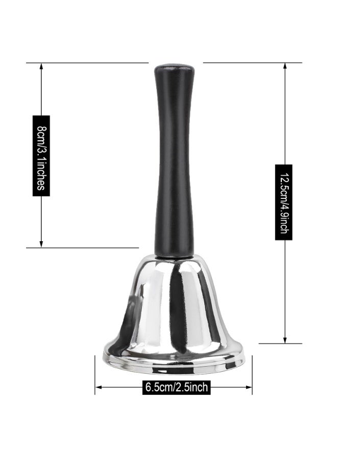 SUNSAR Metal Hand Bells Call Bells, Wooden Handle, for Adults, Kids, Music, Ringing (Silver) - Image 2