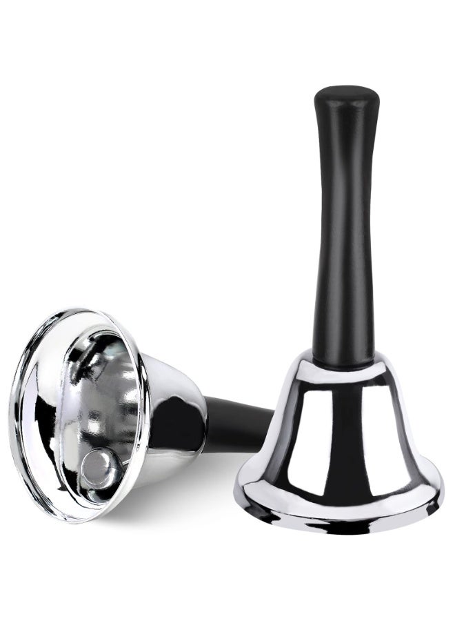 SUNSAR Metal Hand Bells Call Bells, Wooden Handle, for Adults, Kids, Music, Ringing (Silver) - Image 1