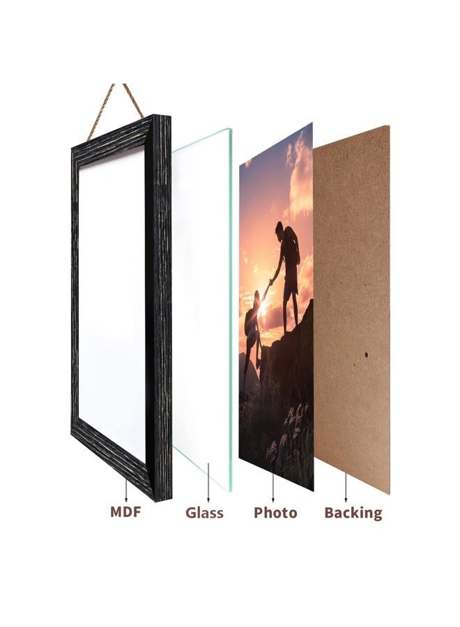 VMUZEDER 4x6 Wall Hanging Picture Frames Collage with 3 Opening Frames Black - Image 3