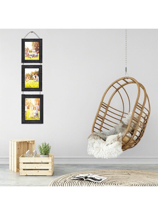 VMUZEDER 4x6 Wall Hanging Picture Frames Collage with 3 Opening Frames Black - Image 4