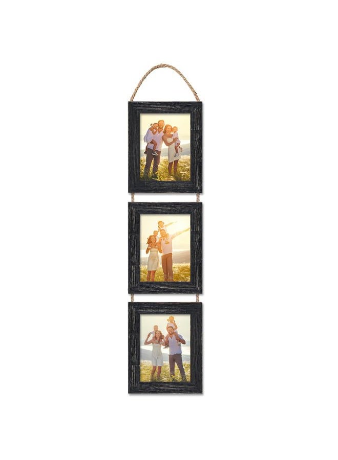 VMUZEDER 4x6 Wall Hanging Picture Frames Collage with 3 Opening Frames Black - Image 1