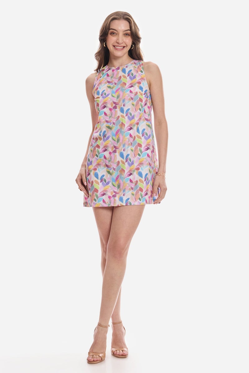 Virgio Floral Cotton Tent Mini Dress for Women - Image 2