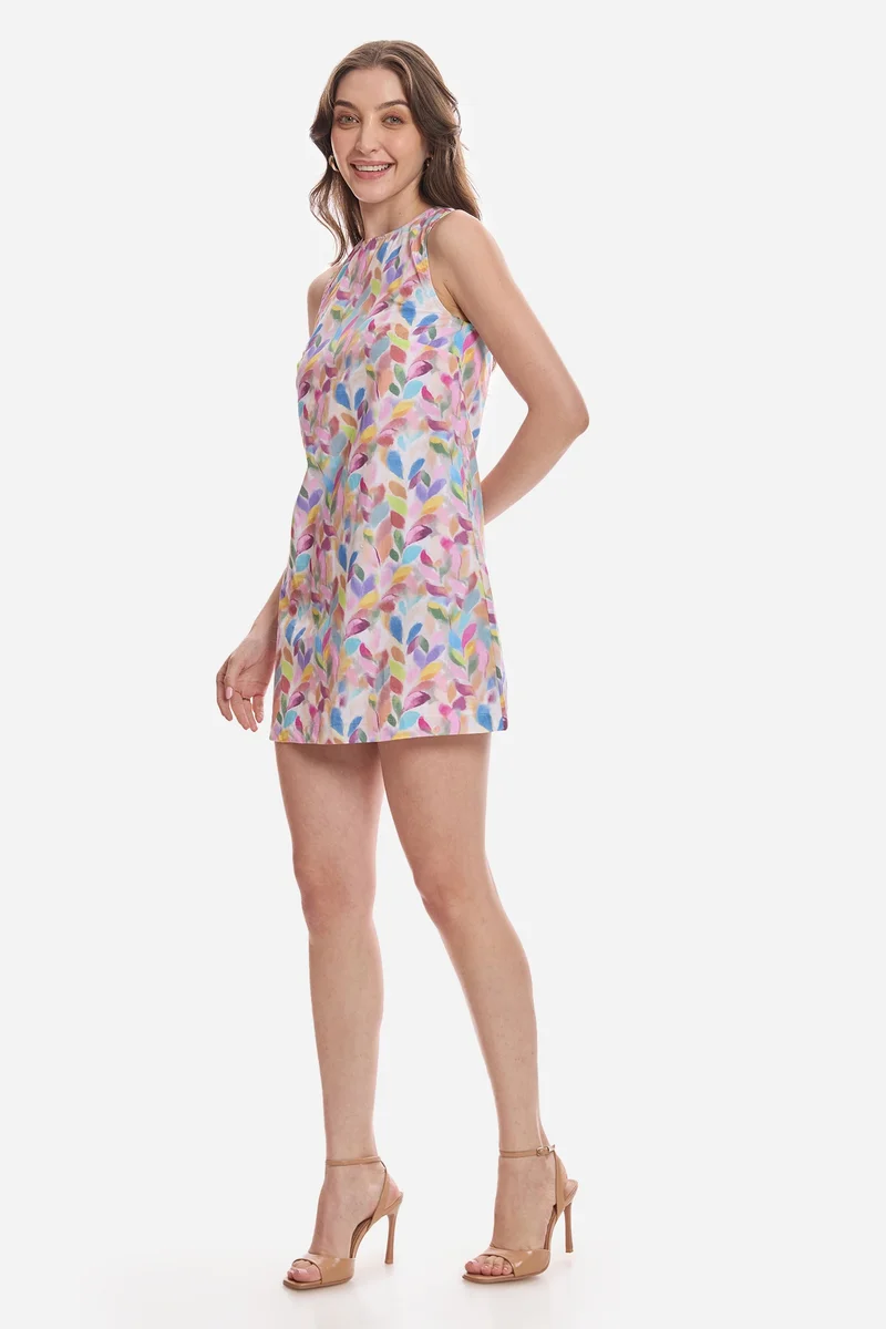Virgio  Floral Cotton Tent Mini Dress for Women for Women | Best Price UAE