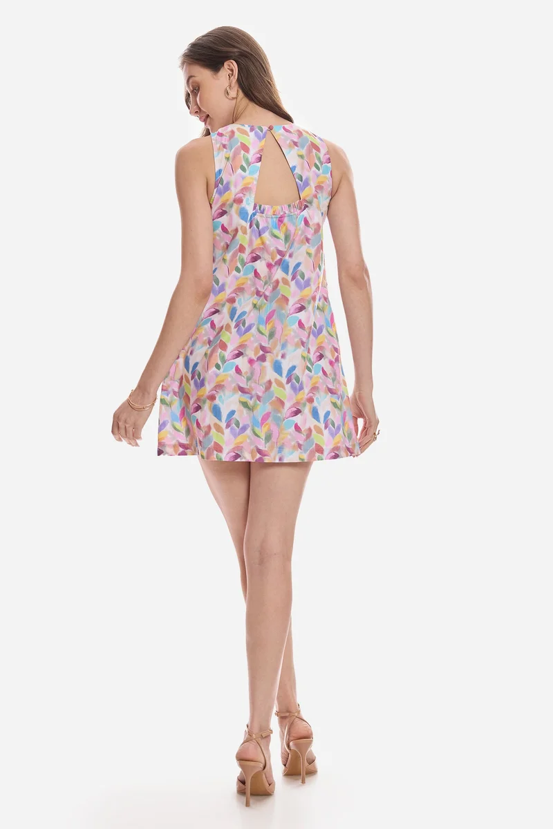 Virgio  Floral Cotton Tent Mini Dress for Women for Women | Best Price UAE