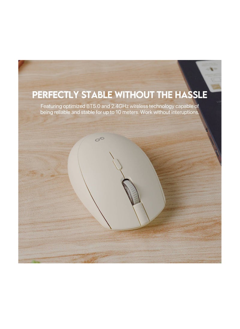 FANTECH - Fantech GO W193 Wireless Mouse with Optical Sensor, Bluetooth 5.0 and 2.4GHz Wireless Technology, Adjustable 800-1600 DPI, 4 Buttons, Silent Click Mice for WindowsXP/7/8/10/11/Mac OS - Image 1