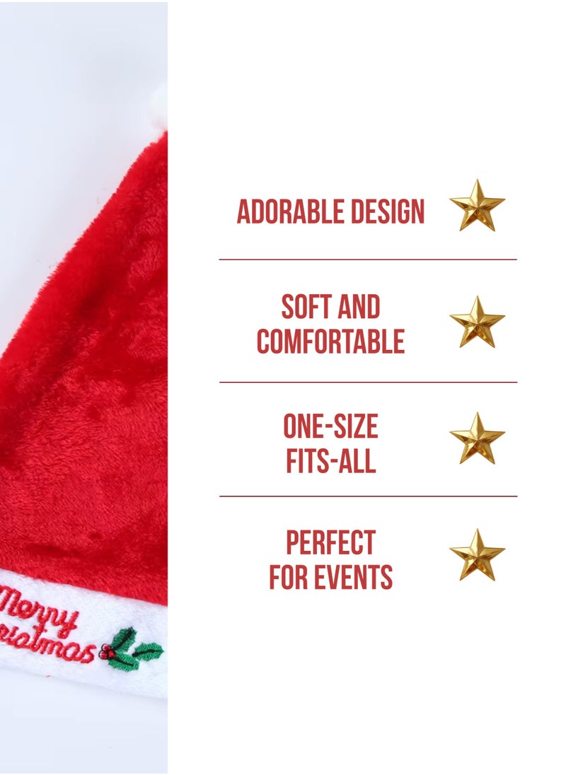 ZAFAA HOME Classic Santa Hat – 39x30cm Red Santa Hat with White Trim, Lightweight 30g Design for Holiday Parties, Costumes, and Festive Celebrations  - Image 4