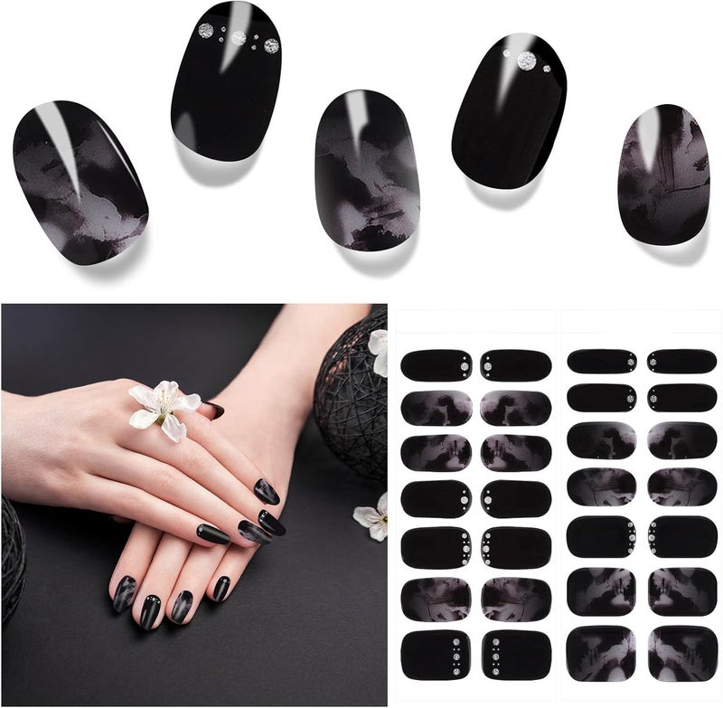 Semi Cured Gel Nails Strips 28 Stickers Nail Wraps Soft SelfAdhesive Gel Nail Stickers SalonQuality Gel Nail Strips for Nails Manicure Nail Wraps Works with Any Nail Lamps