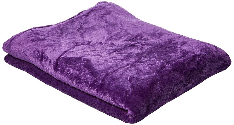 لوكشري بطانية فاخرة بلون بنفسجي، مقاس كينج (King Size)، 210 × 230 سم، مصنوعة من الصوف الناعم - Image 1