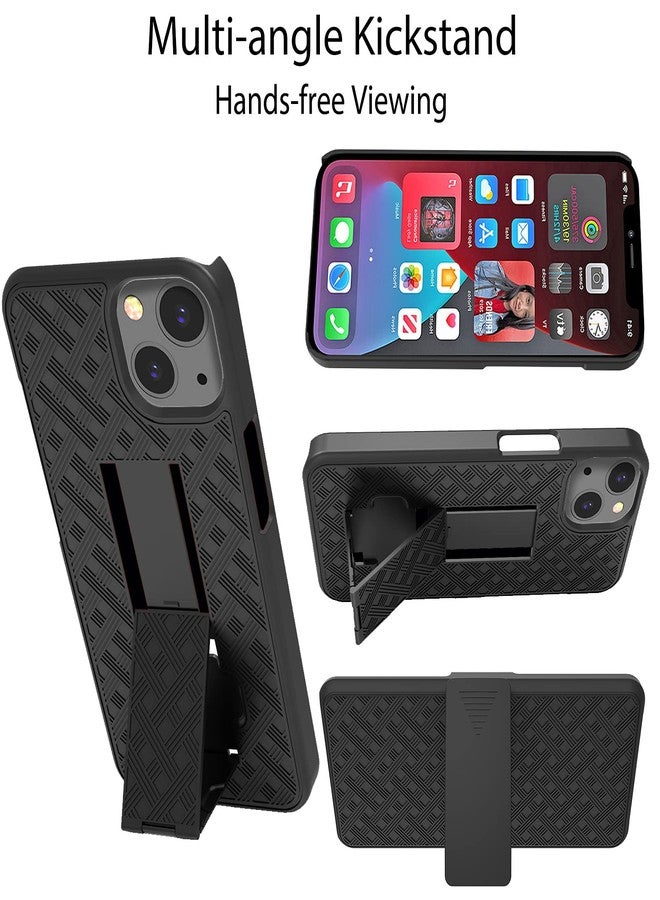 Ailiber Compatible with iPhone 13 Case, iPhone 13 Case Holster with Screen Protector, Swivel Belt Clip, Kickstand Holder, Slim Shockproof Shell Slide Pouch Phone Cover for iPhone 13 6.1 inch -Black - Image 4