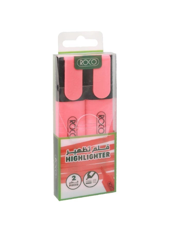 ROCO Pack of 2 Highlighters 120 Red - Image 1