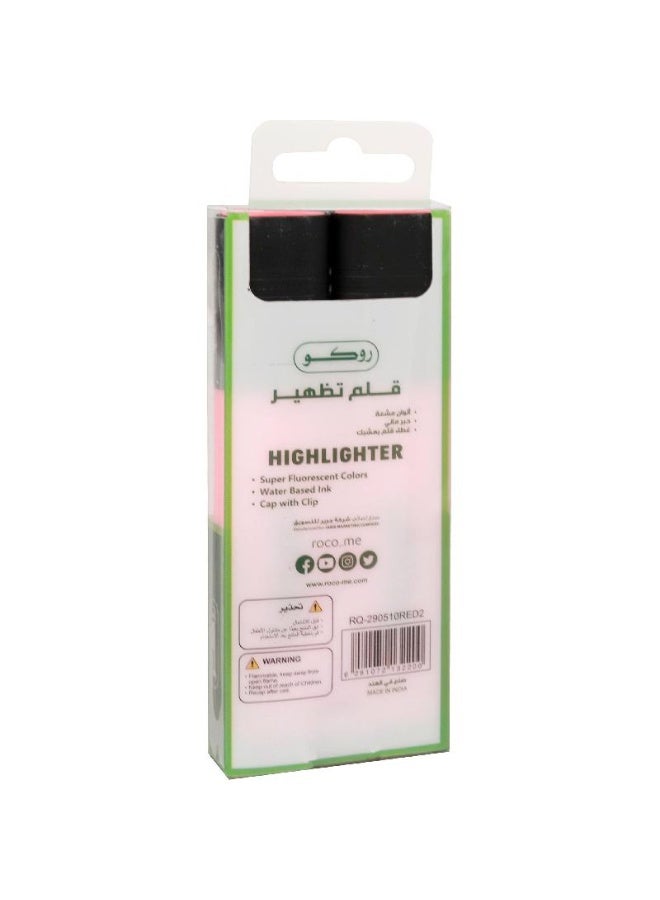 ROCO Pack of 2 Highlighters 120 Red - Image 2