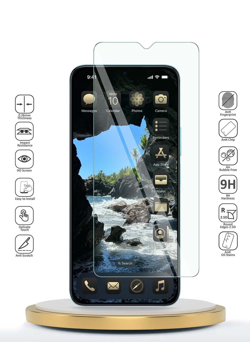 Wtech Xiaomi Poco C75 4G 2024 WTech Premium Series Curved Edges 9H 2.5D Tempered Glass Screen Protector - Clear - Image 2