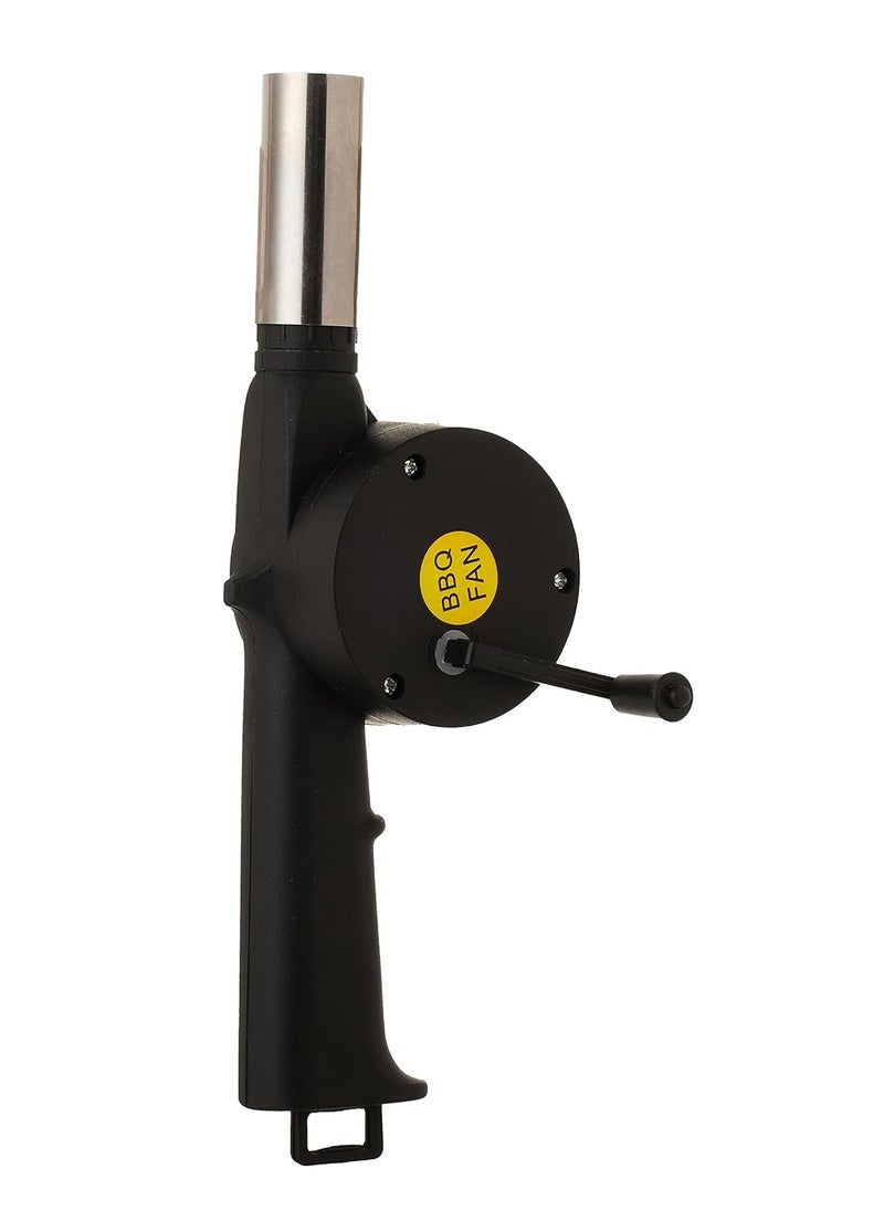 HOT GRILL Manual BBQ Fan with Air Blower - Fire Starter, Charcoal Grill, Camping Fan, Portable Fan with Light, and Outdoor Grill  - Image 1