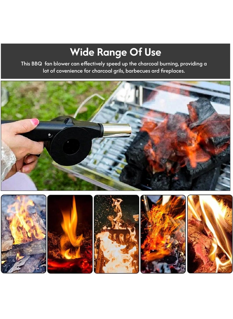 HOT GRILL Manual BBQ Fan with Air Blower - Fire Starter, Charcoal Grill, Camping Fan, Portable Fan with Light, and Outdoor Grill  - Image 2