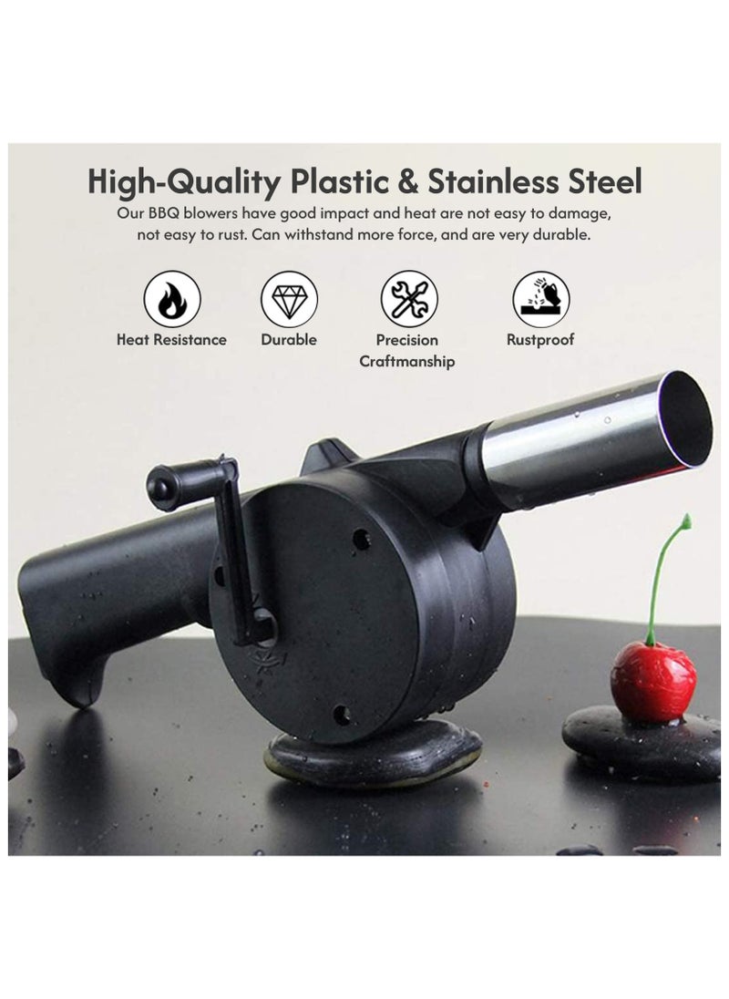 HOT GRILL Manual BBQ Fan with Air Blower - Fire Starter, Charcoal Grill, Camping Fan, Portable Fan with Light, and Outdoor Grill  - Image 3