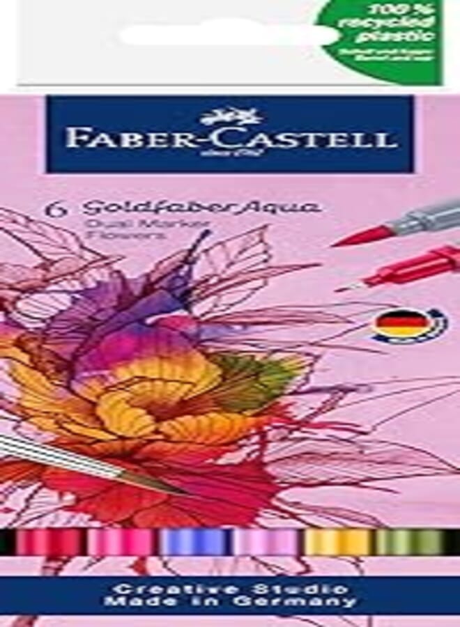Faber-Castell Goldfaber Aqua Dual Marker - Wallet of 6 - Flowers