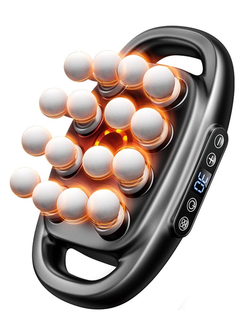 والالا مجموعة مسدس تدليك مكونة من 16 رأسًا، مسدس تدليك للأنسجة العميقة للرقبة مزود بـ 16 رأسًا، للأنسجة العميقة والظهر والكتفين والساقين وتسكين الألم، لون رمادي - Image 1