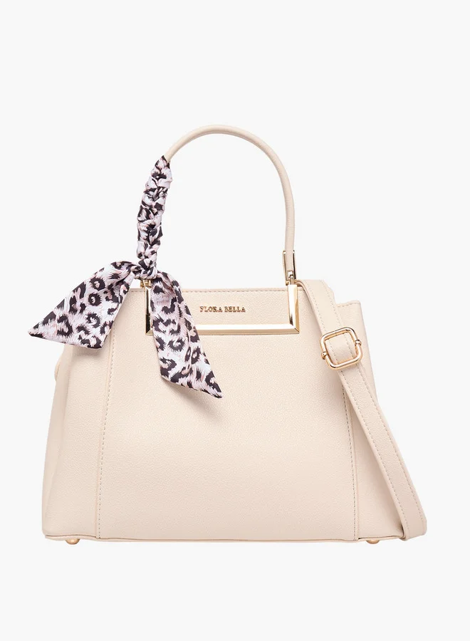 Flora Bella By Shoexpress Solid Tote Bag with Double Handle and Scarf Accent