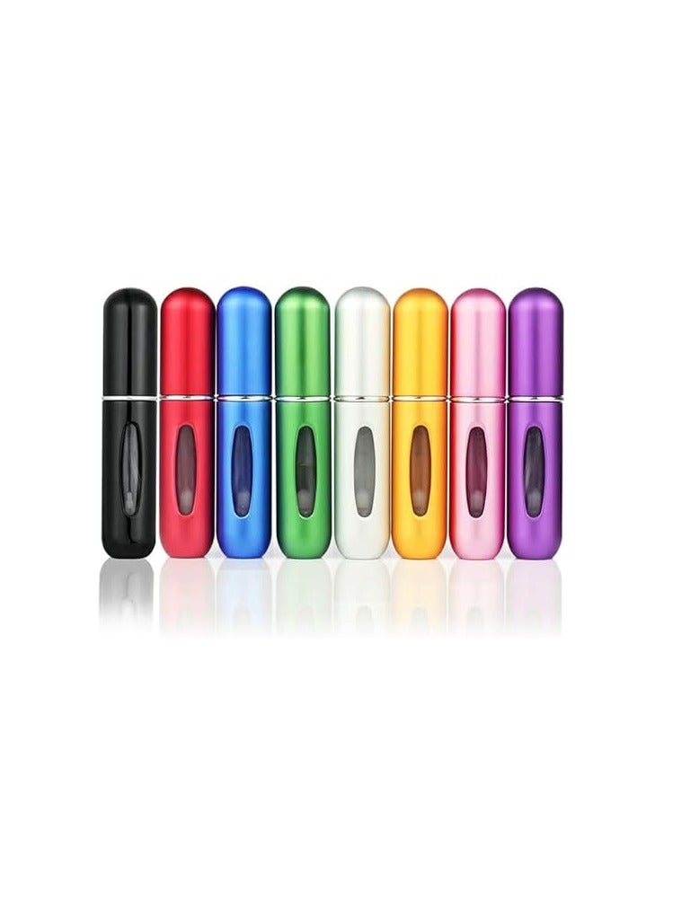 زجاجة عطر فاخرة صغيرة محمولة قابلة لاعادة الملء بسعة 5 مل، مضخة انبوبية مستديرة، زجاجة عطر فارغة لمستحضرات التجميل للسفر (احمر غير لامع) - Image 2