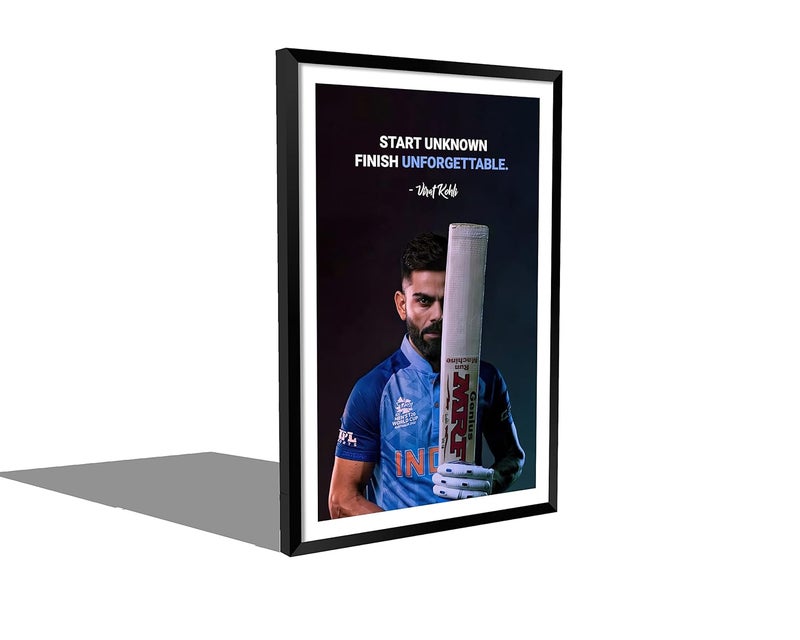 DBrush Virat Kohli Motivational Quotes frames for Office Student Cricketer Framed posters with frame quotes wall painting photos with quotes 14x20 Inces Laminated Coated - Image 4