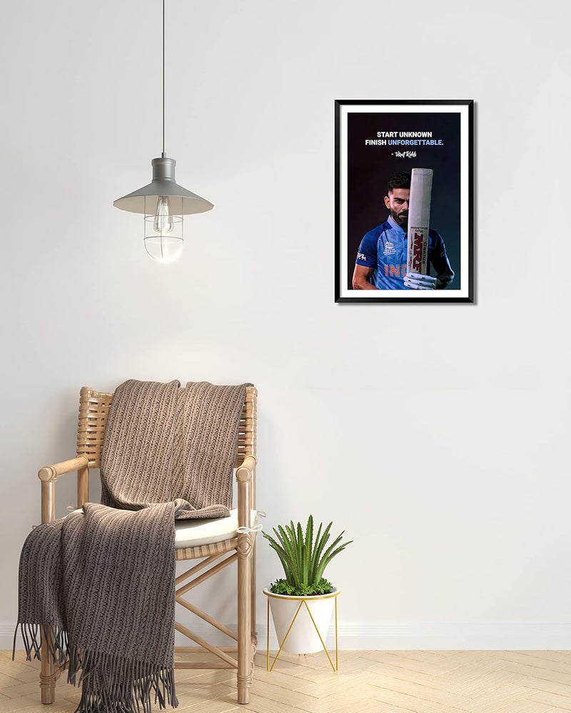 DBrush Virat Kohli Motivational Quotes frames for Office Student Cricketer Framed posters with frame quotes wall painting photos with quotes 14x20 Inces Laminated Coated - Image 2
