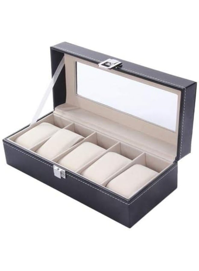 Watch storage box with 6 compartments for storing and organizing watches. - Image 3