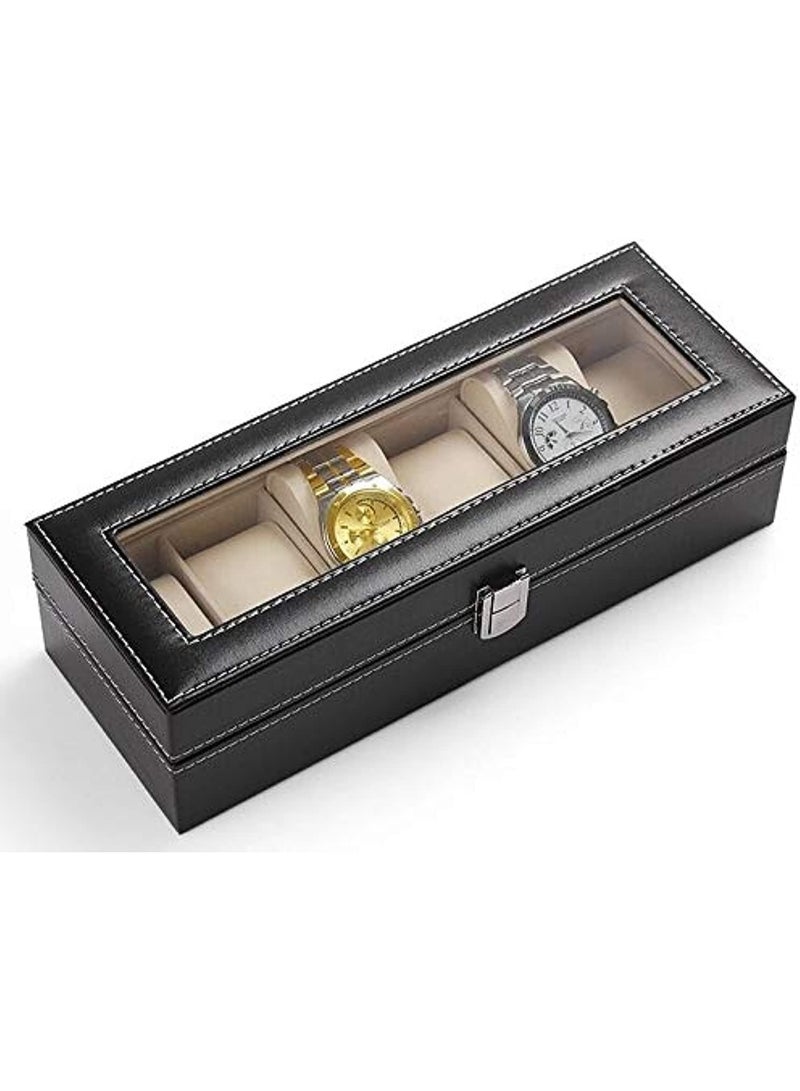 Watch storage box with 6 compartments for storing and organizing watches. - Image 4