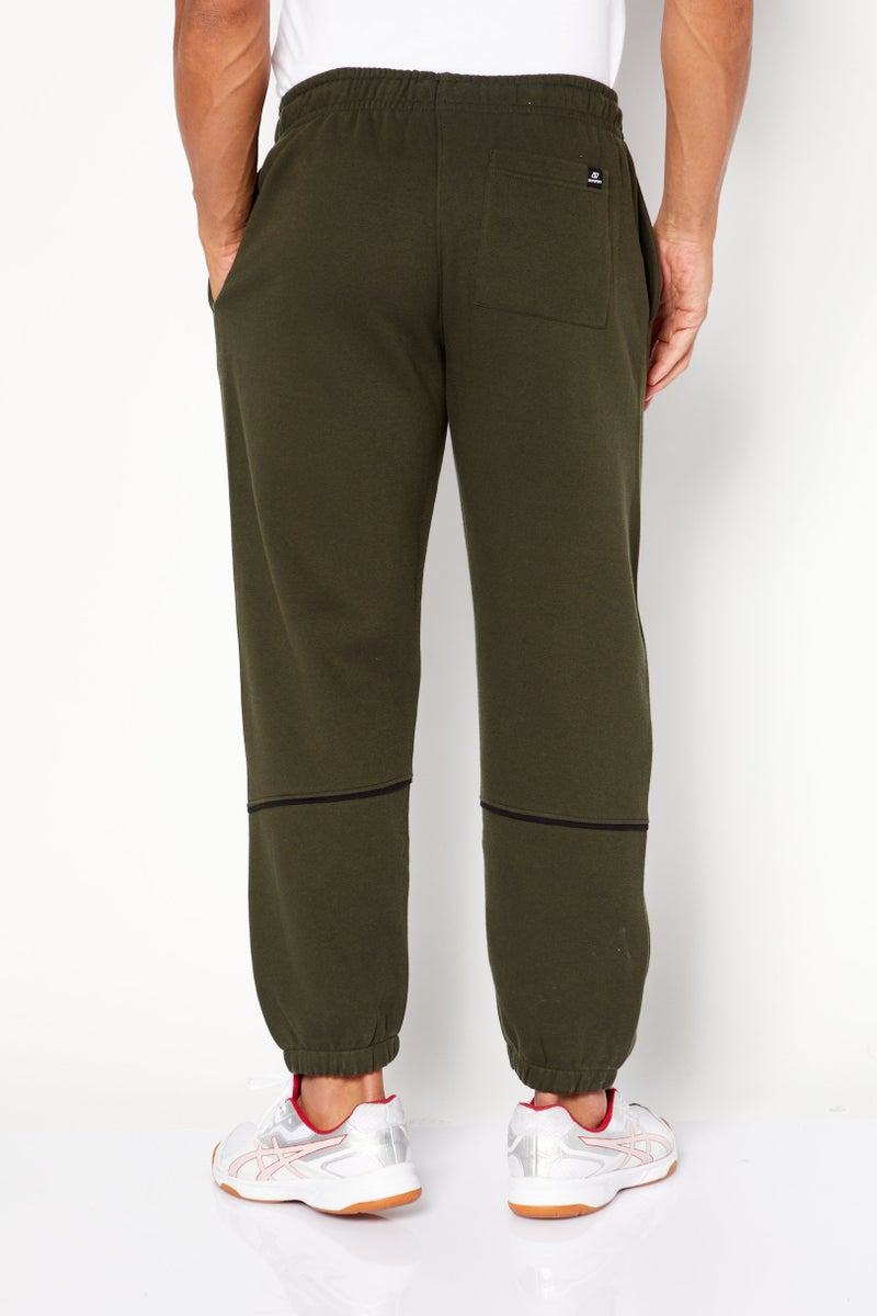 DKNY Sport Men Relaxed Fit Brand Logo Training Jogger Pant, Army Green  - Image 3