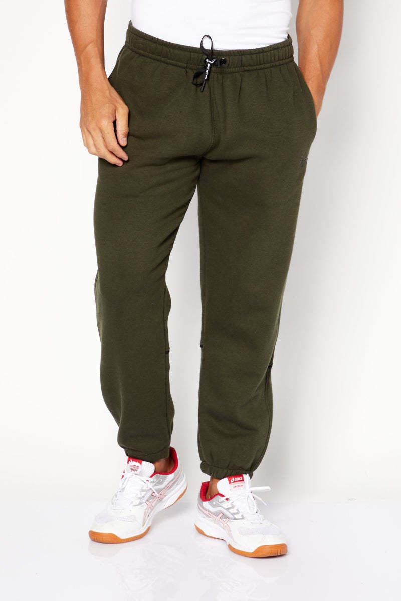 DKNY Sport Men Relaxed Fit Brand Logo Training Jogger Pant, Army Green  - Image 1