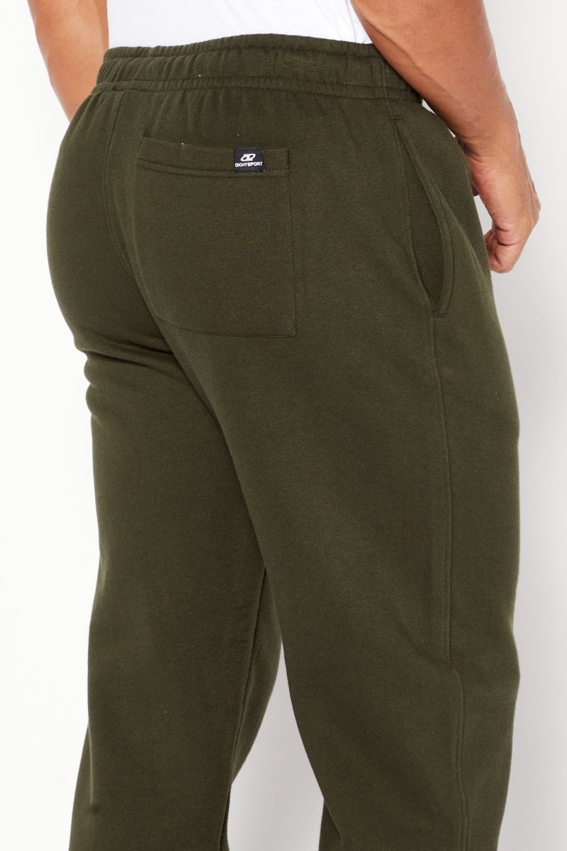 DKNY Sport Men Relaxed Fit Brand Logo Training Jogger Pant, Army Green  - Image 2