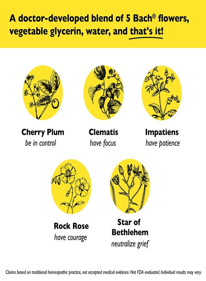 RESCUE Bach Rescue Remedy Dropper 10mL, Natural Stress Relief, Homeopathic Flower Essence, Vegan, Gluten & Sugar-Free, Non-Habit Forming (Non-Alcohol Formula) - Image 4